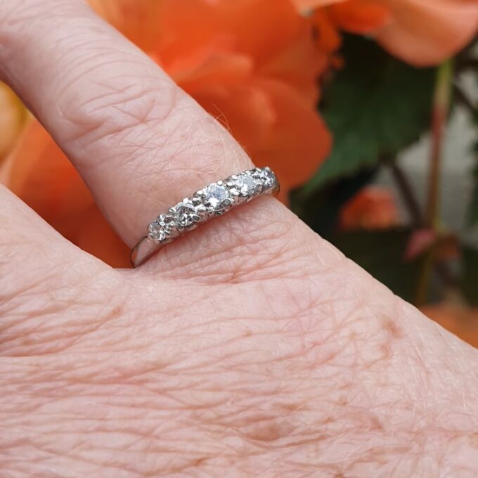 Five Stone Diamond Ring in Platinum