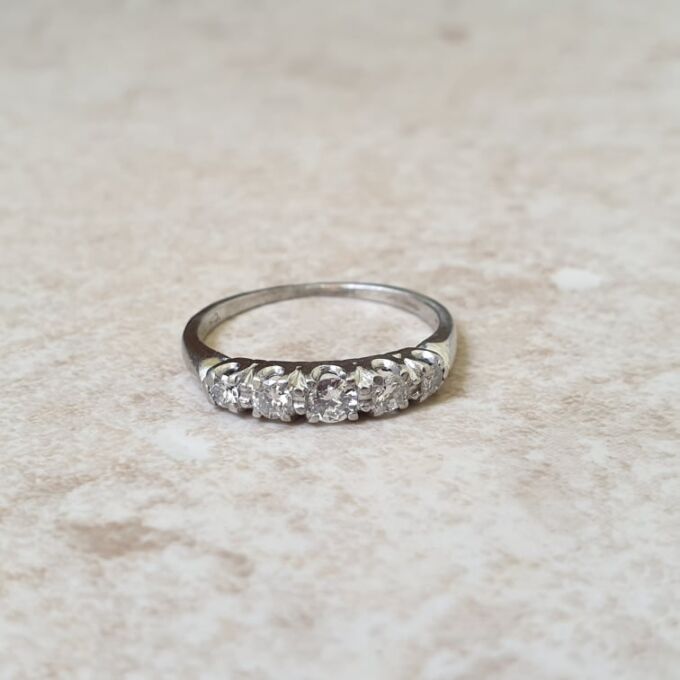 Five Stone Diamond Ring in Platinum