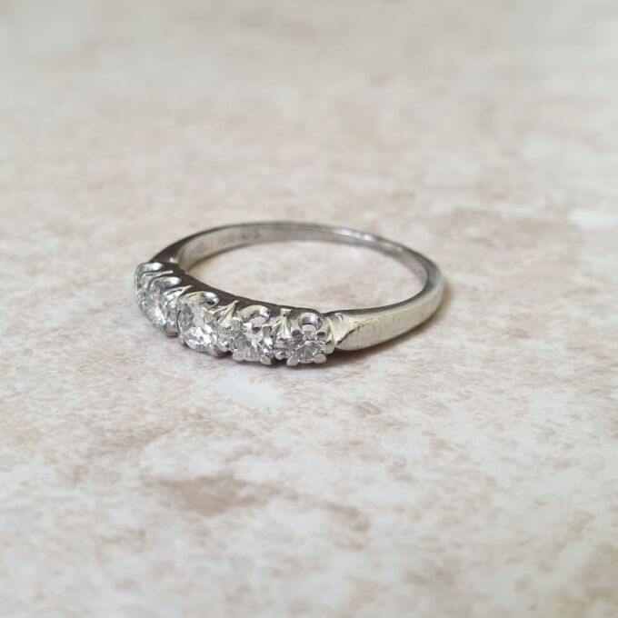 Five Stone Diamond Ring in Platinum