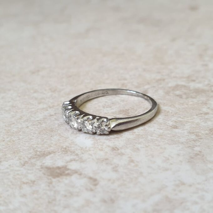 Five Stone Diamond Ring in Platinum
