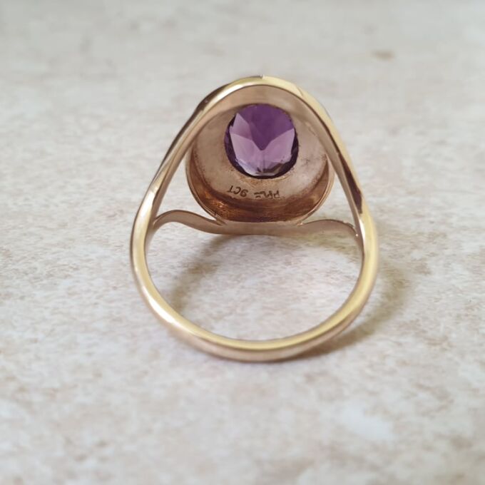 Amethyst Statement Ring in 9ct Gold
