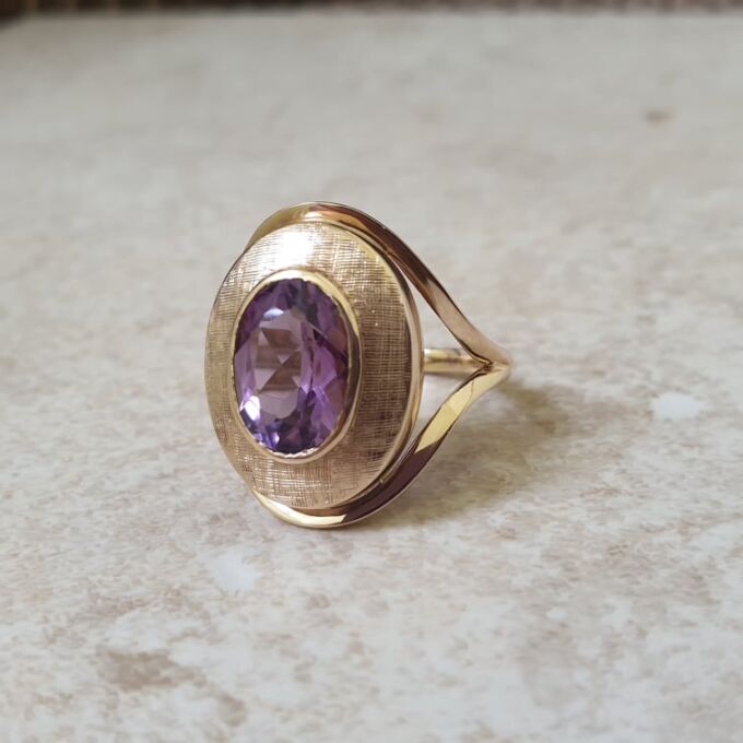 Amethyst Statement Ring in 9ct Gold