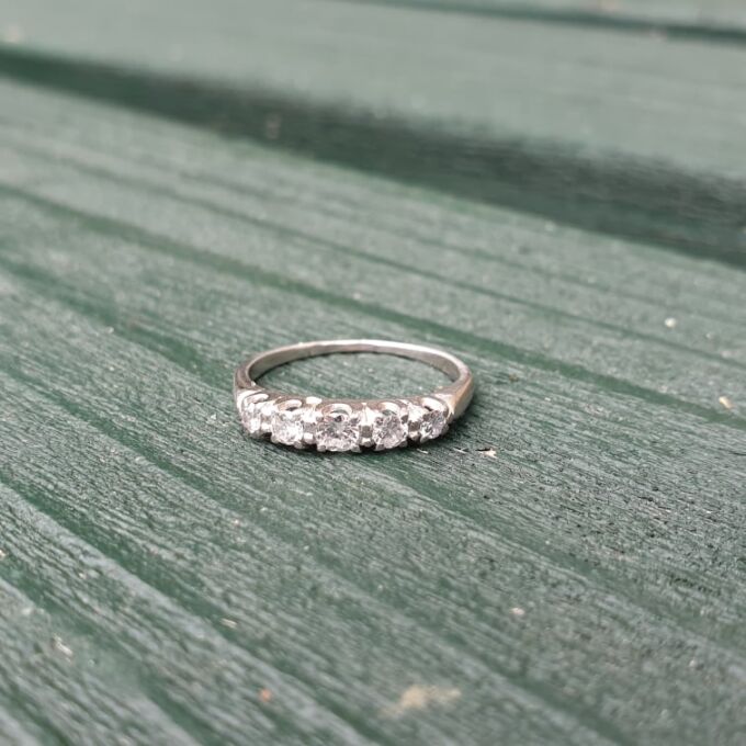 Five Stone Diamond Ring in Platinum