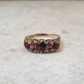 Seven Stone Garnet Ring in 9ct Gold