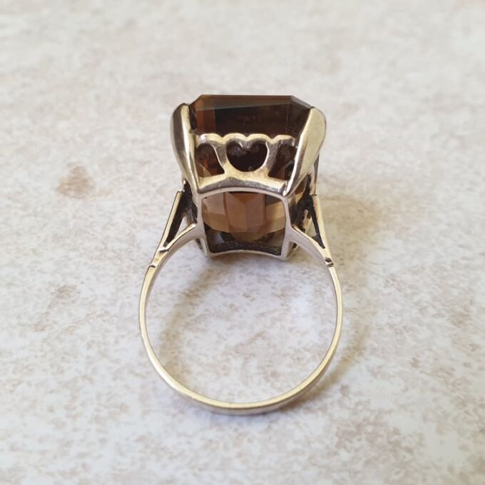Huge Smoky Quartz Ring in 9ct Gold
