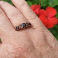 Seven Stone Garnet Ring in 9ct Gold