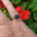 Synthetic Blue Sapphire Ring in 9ct Gold