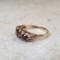 Seven Stone Garnet Ring in 9ct Gold