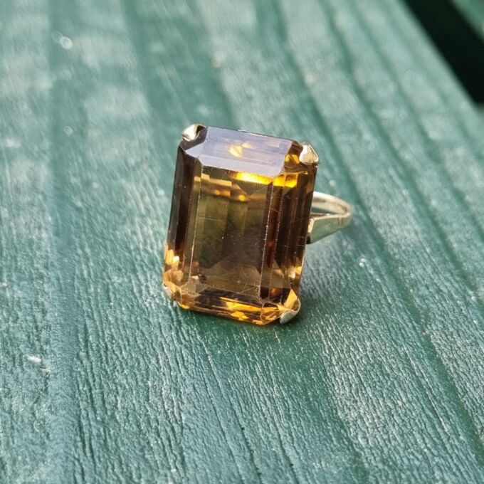 Huge Smoky Quartz Ring in 9ct Gold