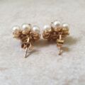 Reserved – Pearl and Sapphire Stud Earrings in 9ct Gold