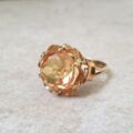 Vibrant Synthetic Yellow Sapphire Ring in 18ct Gold
