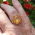 Vibrant Synthetic Yellow Sapphire Ring in 18ct Gold