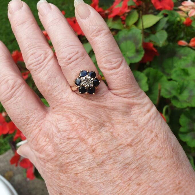 Sapphire and Diamond Ring in 9ct Gold