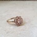 Rose Quartz Cluster Ring in 9ct Gold