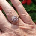 Rose Quartz Cluster Ring in 9ct Gold