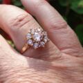 Rose Quartz Cluster Ring in 9ct Gold