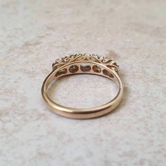 Graduating Synthetic Spinel Five Stone Ring in 9ct Gold