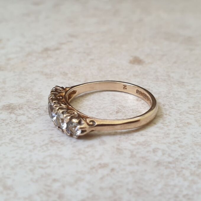 Graduating Synthetic Spinel Five Stone Ring in 9ct Gold