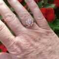 Rose Quartz Cluster Ring in 9ct Gold