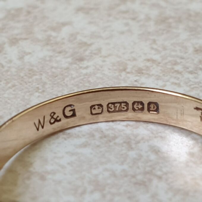 Two Row Garnet Ring in 9ct Gold