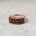 Two Row Garnet Ring in 9ct Gold