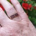Two Row Garnet Ring in 9ct Gold