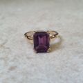 Amethyst Solitaire Ring in 9ct Gold