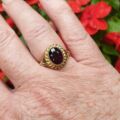 Heavyweight Garnet Solitaire Ring in 9ct Gold