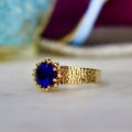 Synthetic Blue Sapphire Ring in 9ct Gold