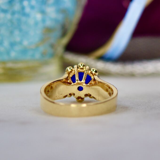 Synthetic Blue Sapphire Ring in 9ct Gold