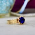 Synthetic Blue Sapphire Ring in 9ct Gold