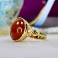 Carnelian Cabochon Ring in 9ct Gold