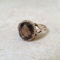 Smoky Quartz Solitaire Ring in 9ct Gold
