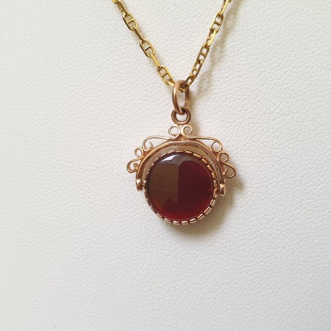 Two Sided Spinner Fob Pendant in 9ct Gold