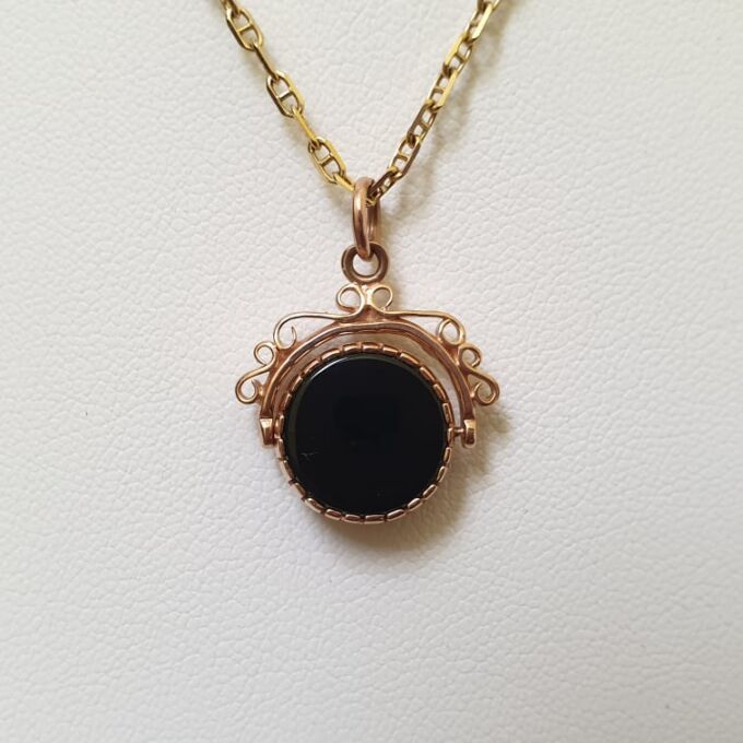 Two Sided Spinner Fob Pendant in 9ct Gold