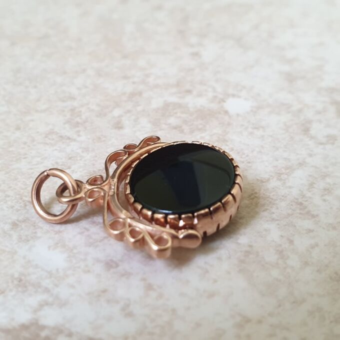 Two Sided Spinner Fob Pendant in 9ct Gold