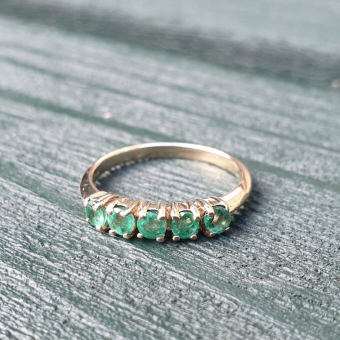 Emerald Stacking Ring in 9ct Gold