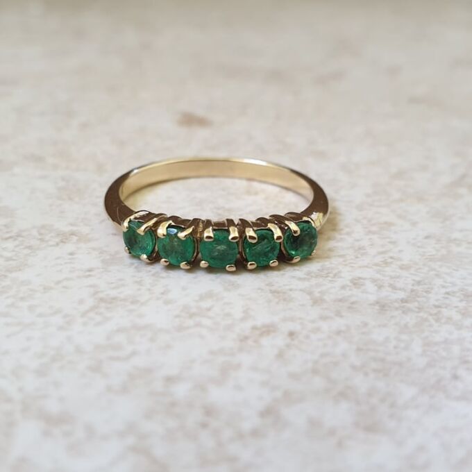 Emerald Stacking Ring in 9ct Gold