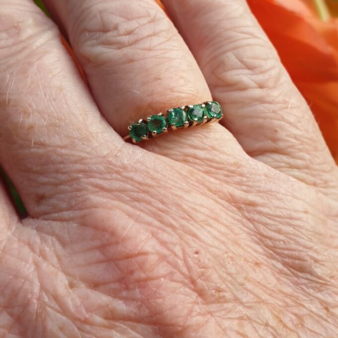 Emerald Stacking Ring in 9ct Gold