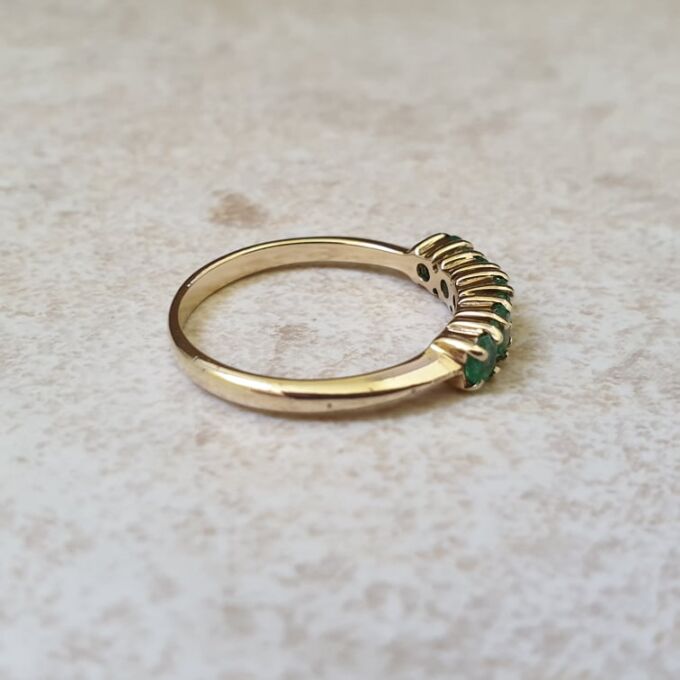 Emerald Stacking Ring in 9ct Gold