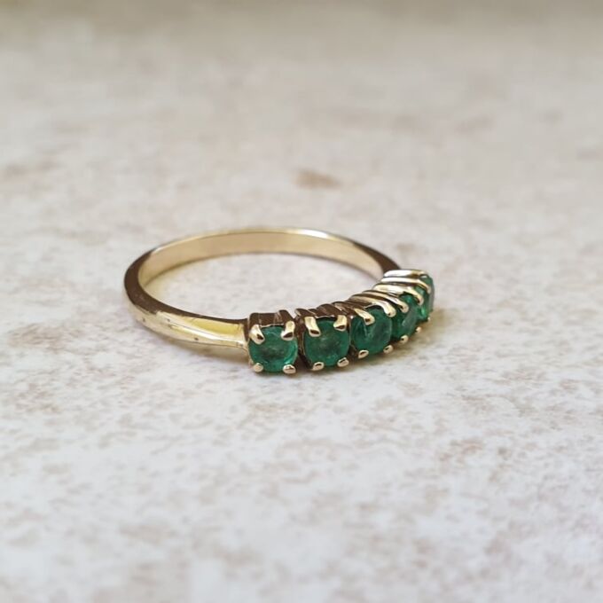 Emerald Stacking Ring in 9ct Gold