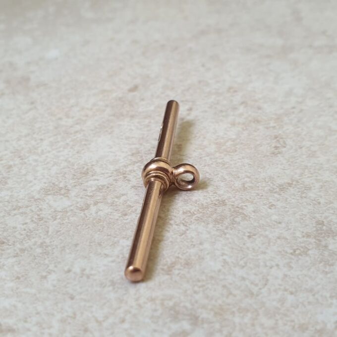 Antique Albert or T Bar Pendant in 9ct Rose Gold