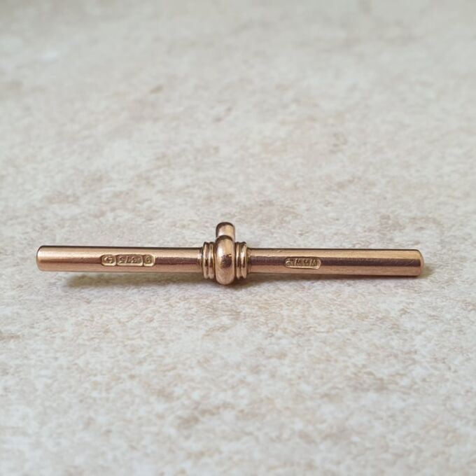 Antique Albert or T Bar Pendant in 9ct Rose Gold