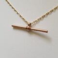 Antique Albert or T Bar Pendant in 9ct Rose Gold