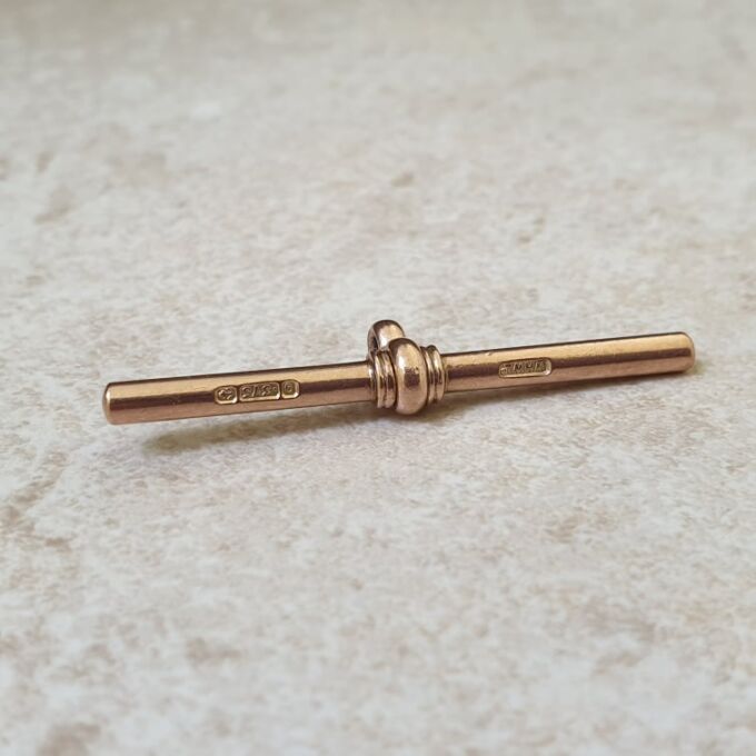 Antique Albert or T Bar Pendant in 9ct Rose Gold