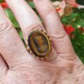 Tigers Eye Cameo Ring in 9ct Gold