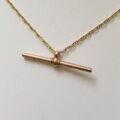 Antique Albert or T Bar Pendant in 9ct Rose Gold