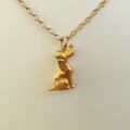 Long Eared Sitting Dog Pendant in 9ct Gold