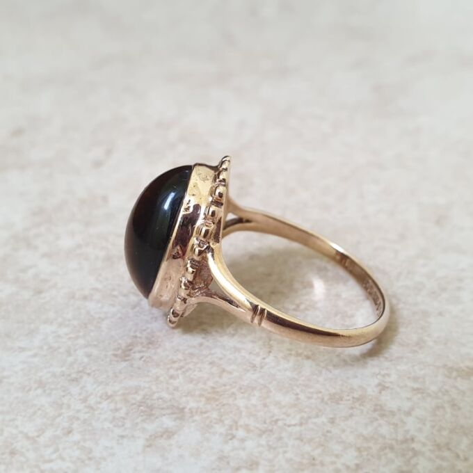 Tigers Eye Cabochon Ring in 9ct Gold