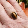 Tigers Eye Cabochon Ring in 9ct Gold